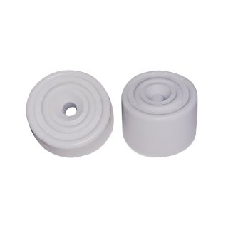 Door Stop, Round, White PVC, 2 Pieces