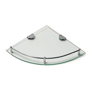 Corner Shelf, Glass, Stainless Steel, 240mm x 240mm x 6mm
