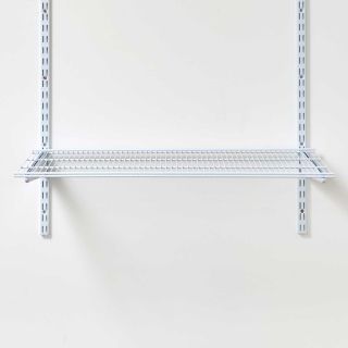 Double Slot Wallband Wire Shelf, White, 800mm x 405mm