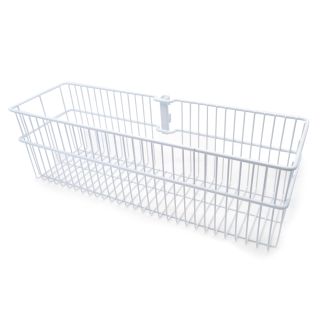 Double Slot Wallband Wire Basket, White, 435mm x 135mm x 140mm