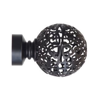 Steel Rod Finial, Mesh Ball, Black, 32mm