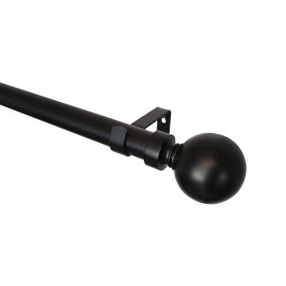 Curtain Rod Set, Steel, Expandable, Ball Finial, Black, 1.5m - 2.8m