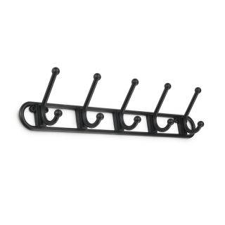 Coat Hook Rack, 5 Hook, Black