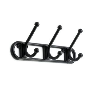 Coat Hook Rack, 3 Hook, Black