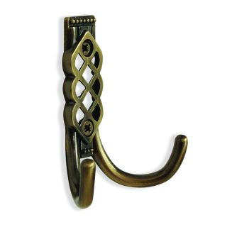 Double Coat Hook, Antique Brass