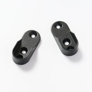 Open Rail Holder, Black, 15mm, 2 Pieces
