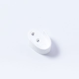 Open Rail Holder, White, Plastic, 19mm