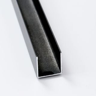 U-Channel, Aluminium, Black, 16mm x 2.5m