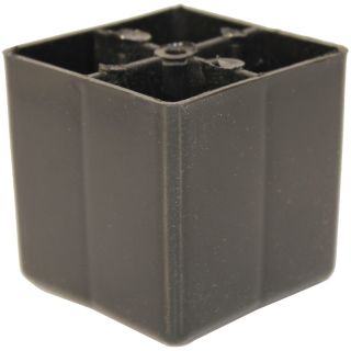 Bunfoot, Square, H55mm x 55mm, Black Plastic