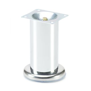 Round Leg on Base, Eco, H100mm, Chrome Plated
