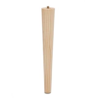 Cone Leg with M8 Bolt, H300mm x 65mm x 35mm, Raw Pine
