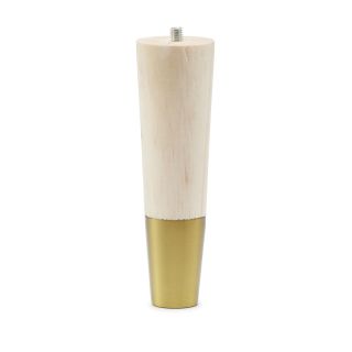 Cone Leg with M8 Bolt, H150mm x 45mm x 25mm, Raw Pine