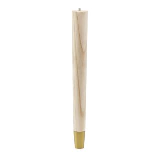 Cone Leg with M8 Bolt, H400mm x 45mm x 25mm, Raw Pine