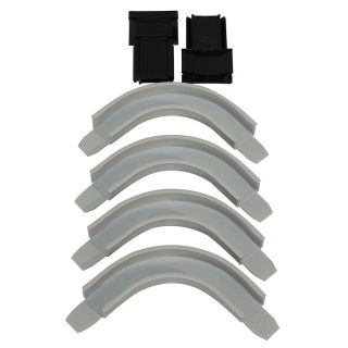 Roller Shutter Handle Guides with 4 90° Corner Tracks, Grey