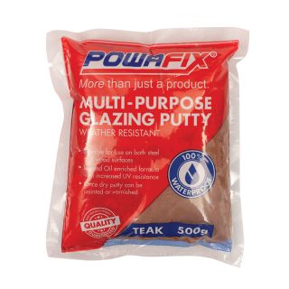 Powafix Multi-Purpose Glazing Putty, Teak, 500g
