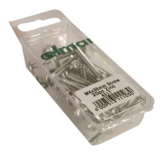 Machine Screws, M4 x 35mm, 20 Pieces