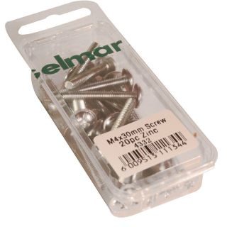 Machine Screws, M4 x 30mm, 20 Pieces