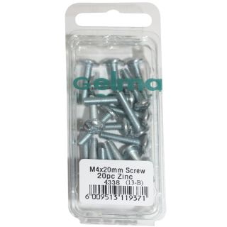 Machine Screws, M4 x 20mm, 20 Pieces