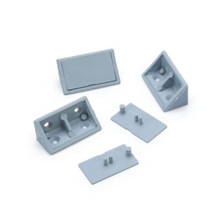 Corner Block with Cap, Grey, 40 Pieces