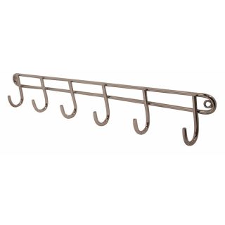 6 Hook Utility Rack, Chrome Plated