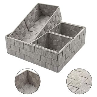 Basket Organiser, Grey, 4 Pieces