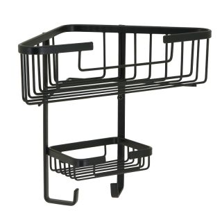 Corner Shelf, 2 Tier, Stainless Steel, Matt Black