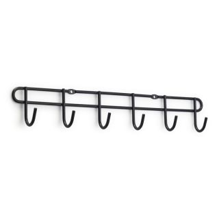 6 Hook Utility Rack, Black