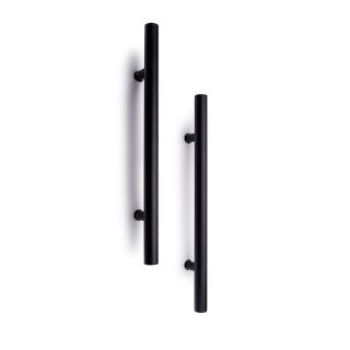 Entrance Door Handle, Straight, Black, 400mm