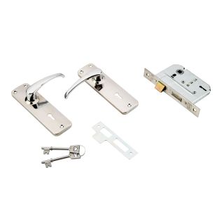 Yale 3 Lever Lock Set, Chrome Plated
