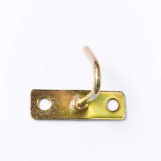 Multi-Purpose J Hook, Flat Rectangle Plate, Yellow Passivate