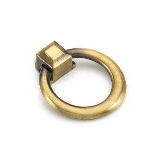 Abbey Ring Pull Handle, Antique Brass