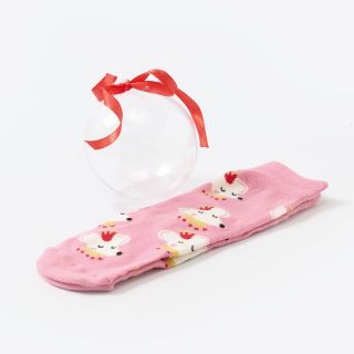 Christmas Socks in Bauble, 1 Pair, Pink